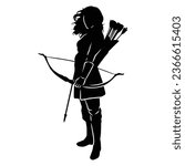 silhouette of the movements and body shape of an archer