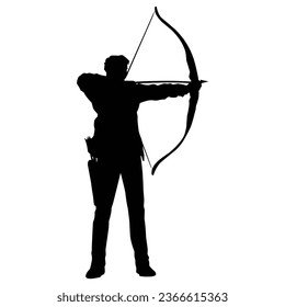 silhouette of the movements and body shape of an archer