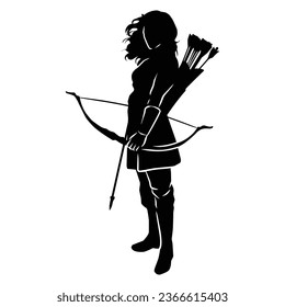 silhouette of the movements and body shape of an archer