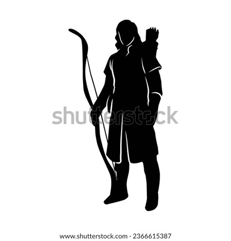 silhouette of the movements and body shape of an archer