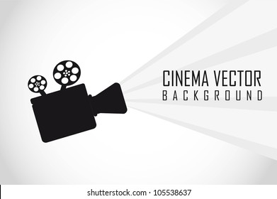 silhouette movie projector with space for copy. vector