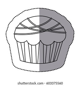 silhouette muffin with chocolate icon, vector illustration design