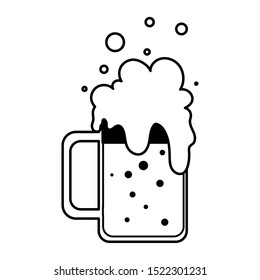 silhouette of mug with beer in white background vector illustration design