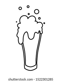 silhouette of mug with beer in white background vector illustration design