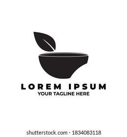 Silhouette mug and drinking bowl with mint logo icon