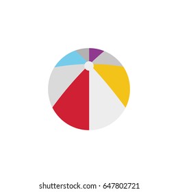 silhouette of multicolored beach ball vector illustration
