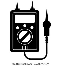 Silhouette of Multimeter on white background