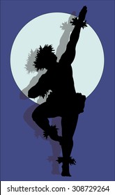 A Silhouette Of A Muscular Male Hula Dancer