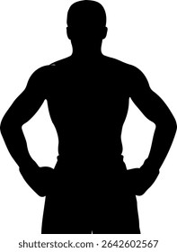 Silhueta de pessoa muscular de pé confiante com as mãos em quadris, demonstrando força.
"Ilustração esboçada no Photoshop, vetorizada manualmente no Illustrator. Não gerado por IA. Sem rastreamento automático."