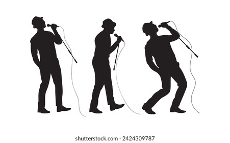 silhouette music. man singer. vocalist. frontmand. lead. men wear hats. jazz. pop