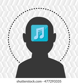 silhouette music note icon
