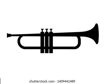 Silhouette Music Trumpet Musical Instrument Vector.