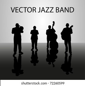 Silhouette of musical band