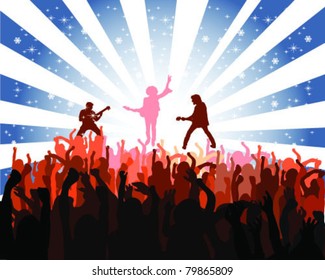 silhouette musical concert with the solemn background 3, vector
