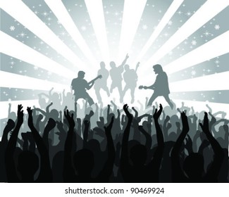 silhouette musical concert with the solemn background 2, vector