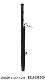 silhouette of a musical instrument bassoon vector illustration