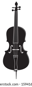 silhouette of a musical instrument cello vector illustration