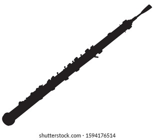 silhouette of a musical instrument oboe vector illustration