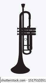 silhouette of a musical instrument trumpet vector illustration