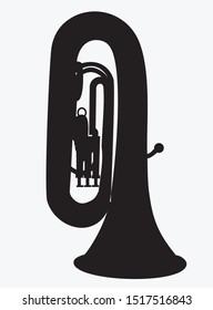 silhouette of a musical instrument tuba vector illustration