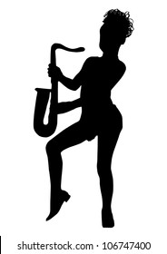 Silhouette of musician kid