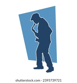 Silhouette of a musician playing saxophone music instrument. 