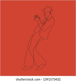 Silhouette of a musician. Vector Illustration  greeting card, poster design element.