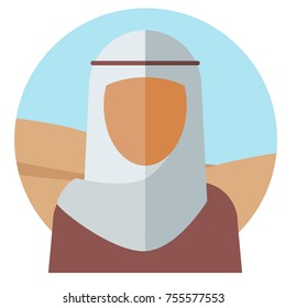 Silhouette of a muslim girl. The concept of nationality. Vector illustration.