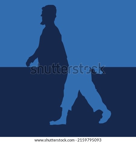 silhouette of muslim man walking