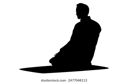 silhouette of muslim men praying