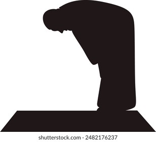 Silhouette of Muslim Pray. Isolated Vector Illustration with Simple Design.