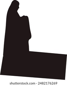 Silhouette of Muslim Pray. Isolated Vector Illustration with Simple Design.