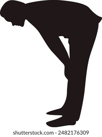 Silhouette of Muslim Pray. Isolated Vector Illustration with Simple Design.