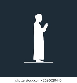 silhueta de um muçulmano rezar ou recitar dua. ramadan conceito.