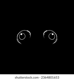 Silhouette of the Mysterious and Unknown Eye. Vector Illustration