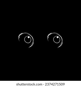 Silhouette of the Mysterious and Unknown Eye. Vector Illustration