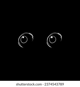 Silhouette of the Mysterious and Unknown Eye. Vector Illustration