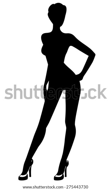 Silhouette Naked Woman Standing High Heels Shutterstock