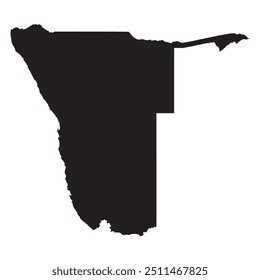 Silhouette of a Namibia Country land Map
