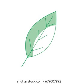silhouette natural leaf symbol to conservation the environment