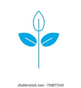 silhouette natural plant with leaves design to ecology care