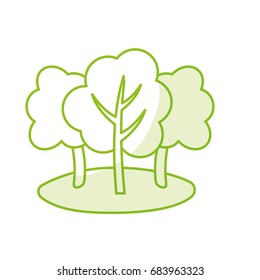 silhouette natural trees with branches to ecology care