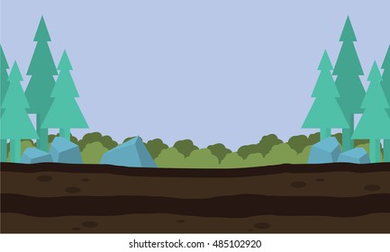 Silhouette of nature landscape game background Silhouette of nature landscape game background