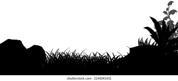 Silhouette nature white background illustration