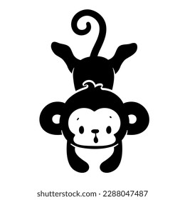 silhouette of a naughty little monkey cute animal cartoons for kids