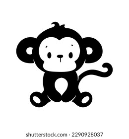 silhouette of a naughty little monkey cute animal cartoons for kids