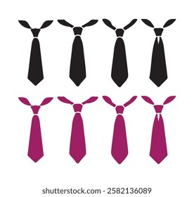 Silhouette necktie Icon design On White  Background