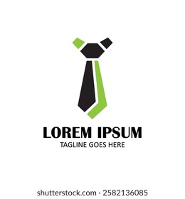 Silhouette necktie logo design On White  Background