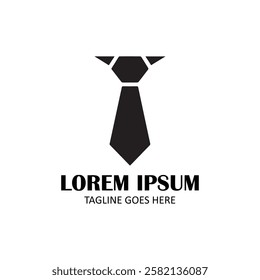 Silhouette necktie logo design On White  Background
