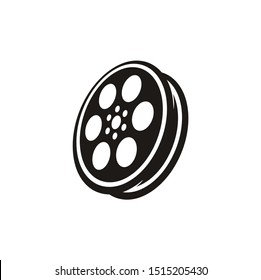 Silhouette Negative Film Reel Roll Tapes For Movie Cinema Video Logo